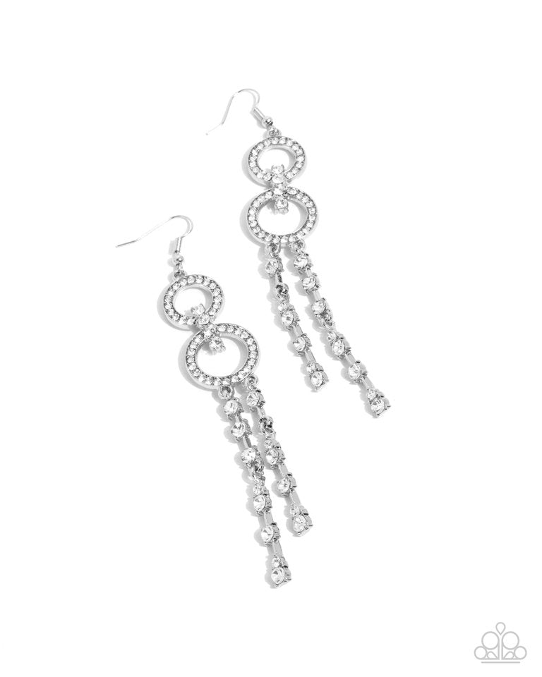 Chic Crowd - White - Paparazzi Earring Image