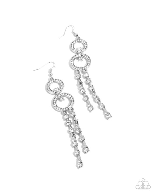 Chic Crowd - White - Paparazzi Earring Image