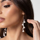 Snow Drops - White - Paparazzi Earring Image