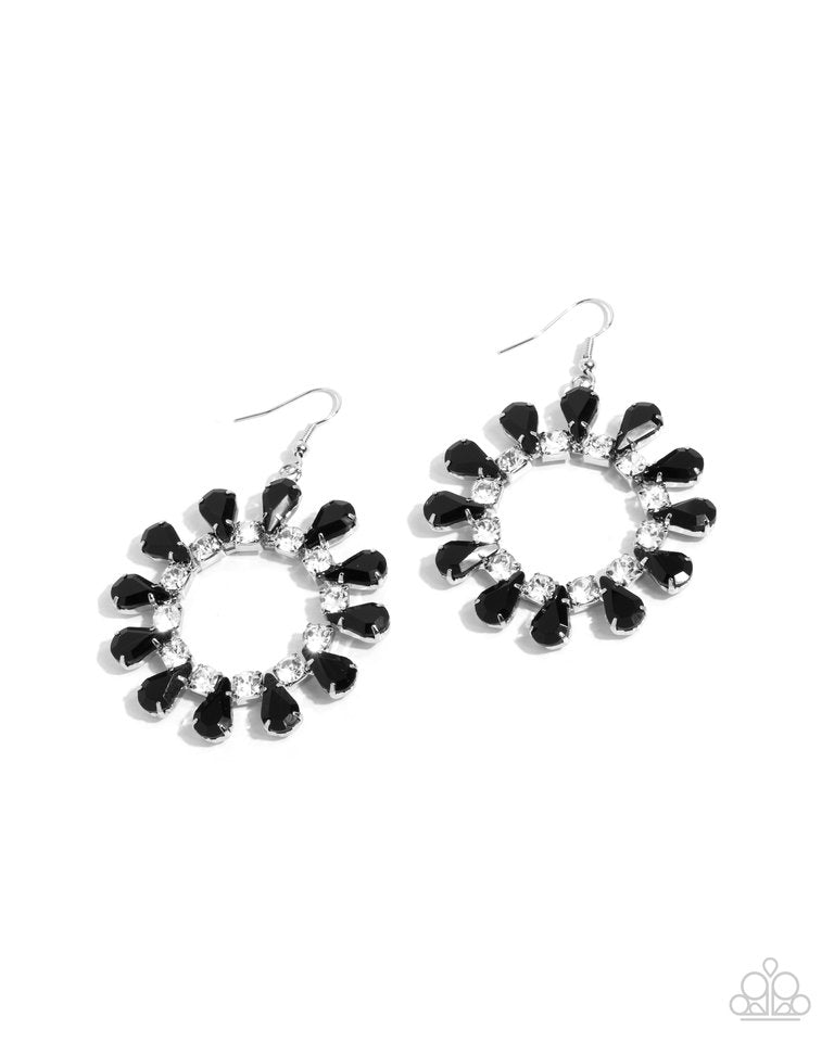 Wreathed Wish - Black - Paparazzi Earring Image