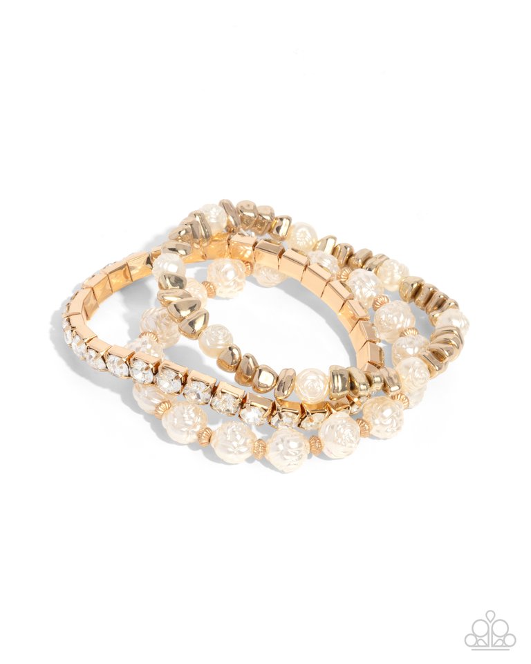 Fair Florals - Gold - Paparazzi Bracelet Image