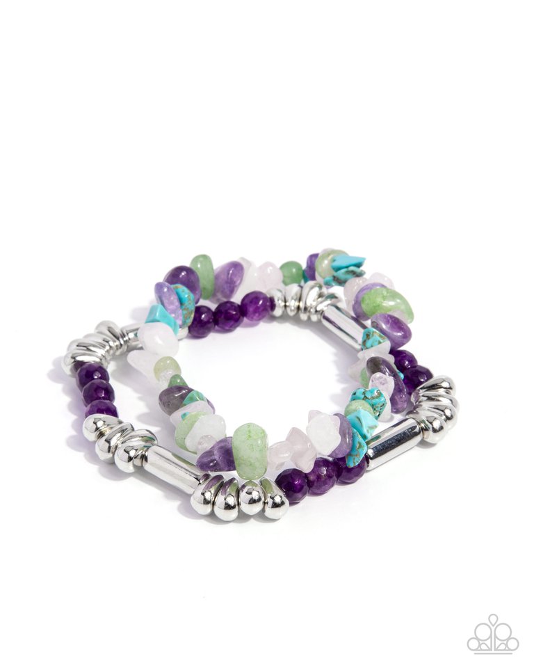 Stony Sequence - Purple - Paparazzi Bracelet Image