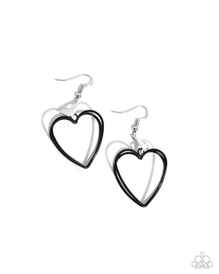 Acceptable Affection - Black - Paparazzi Earring Image