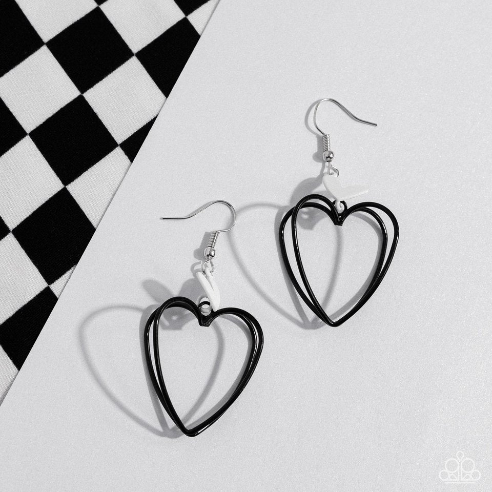 Acceptable Affection - Black - Paparazzi Earring Image