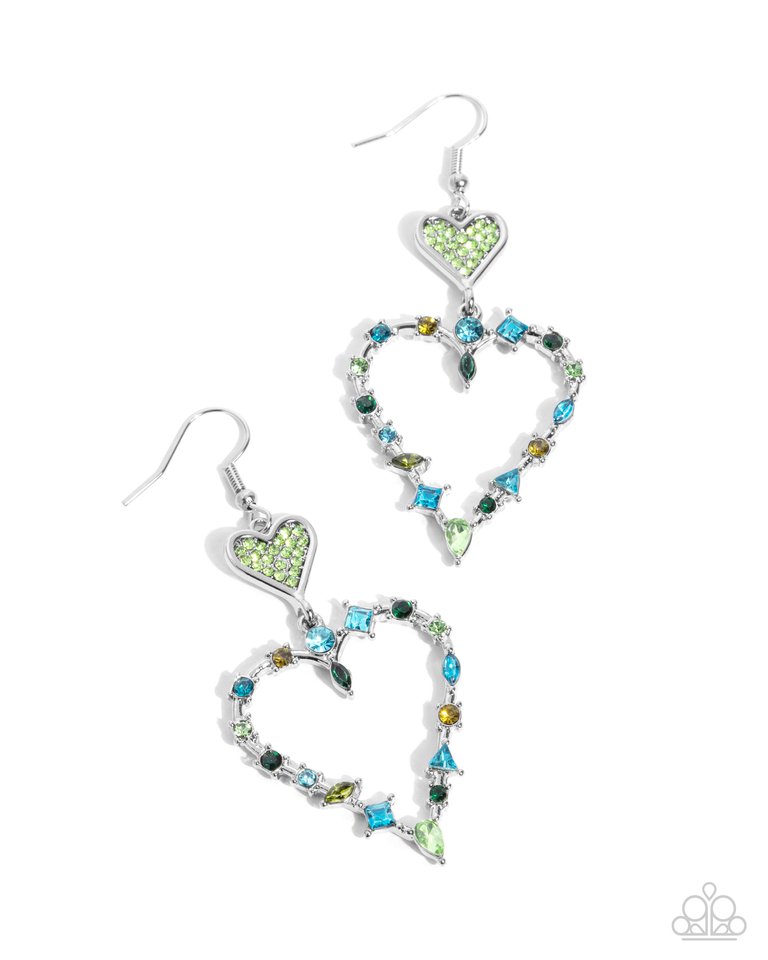 Parallel Passion - Green - Paparazzi Earring Image