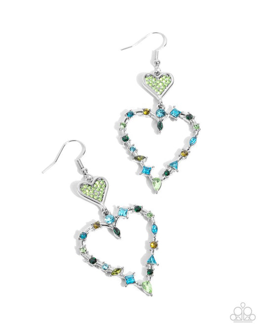 Parallel Passion - Green - Paparazzi Earring Image