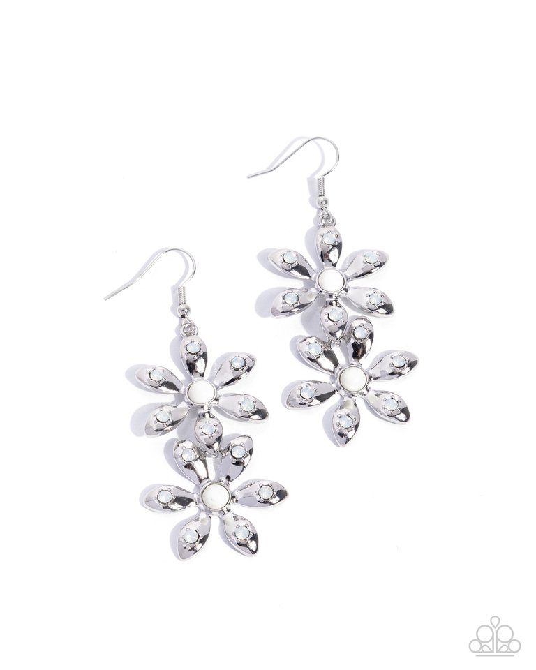 Fabulous Florals - White - Paparazzi Earring Image