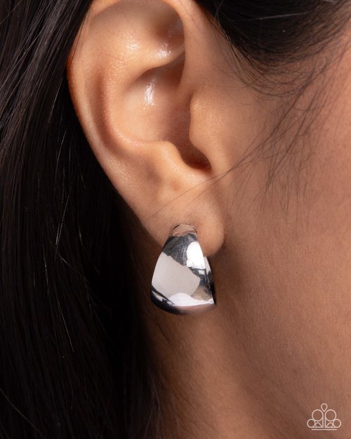 Suddenly Shiny - Silver - Paparazzi Earring Image