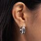 Serrated Shimmer - Black - Paparazzi Earring Image