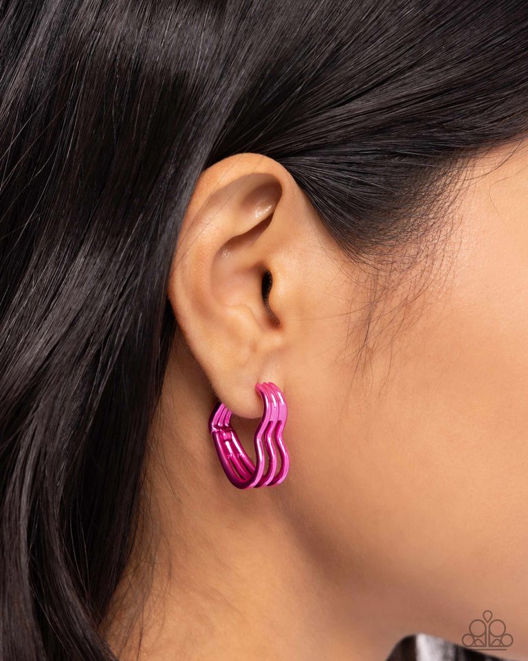 Memorable Love - Pink - Paparazzi Earring Image