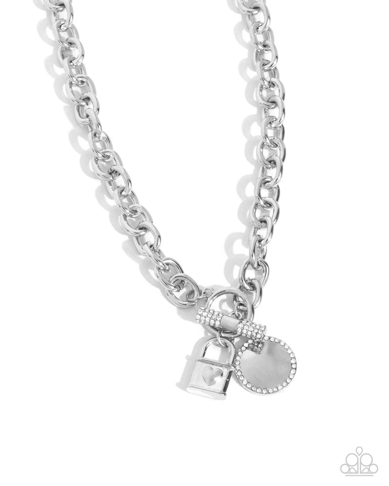 Locked Lady - White - Paparazzi Necklace Image