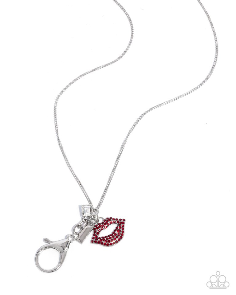 Read My Lips! - Red - Paparazzi Necklace Image