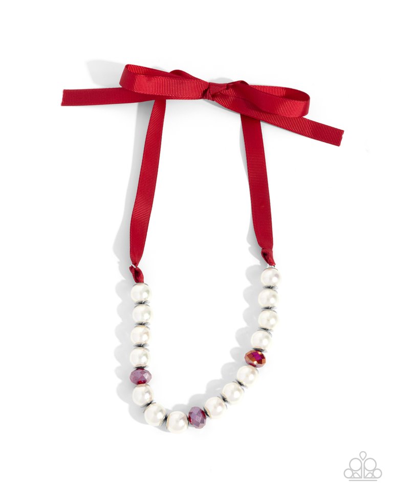 Exclusive Ease - Red - Paparazzi Necklace Image