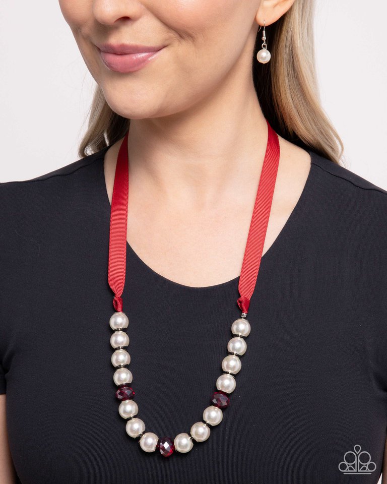 Exclusive Ease - Red - Paparazzi Necklace Image