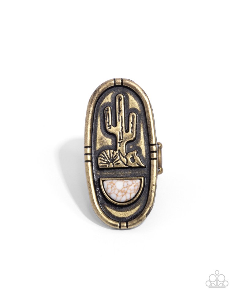 Southwestern Sketch - Brass - Paparazzi Ring Image