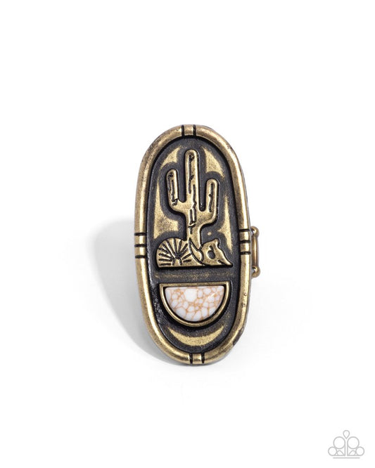 Southwestern Sketch - Brass - Paparazzi Ring Image