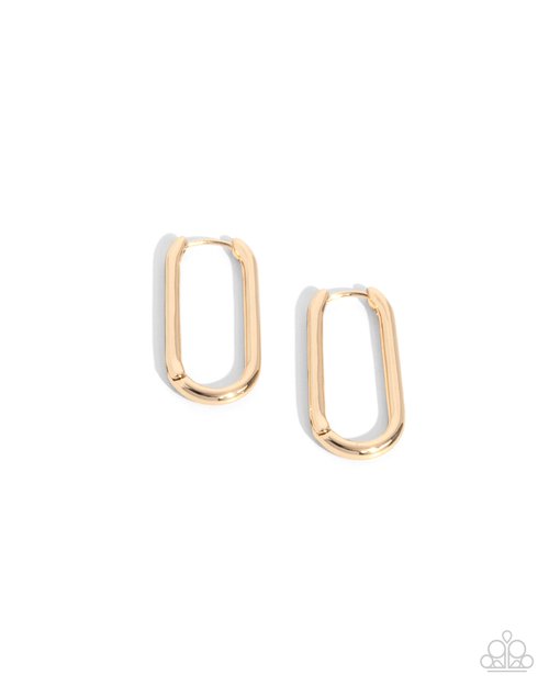 Paramount Paperclips - Gold - Paparazzi Earring Image