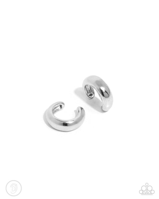 Classic Cuff - Silver - Paparazzi Earring Image