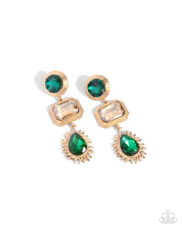 Entertaining the Thought - Green - Paparazzi Earring Image