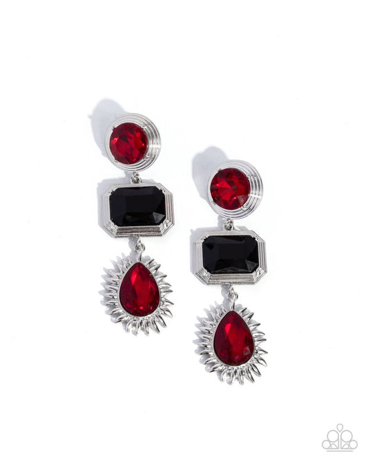 Entertaining the Thought - Red - Paparazzi Earring Image