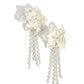Lotus Length - White - Paparazzi Earring Image