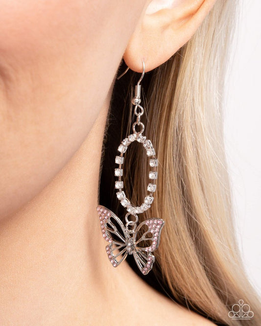 Aerial Avenue - Pink - Paparazzi Earring Image