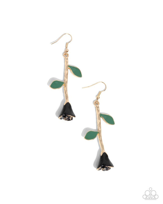 Rose Reality - Black - Paparazzi Earring Image