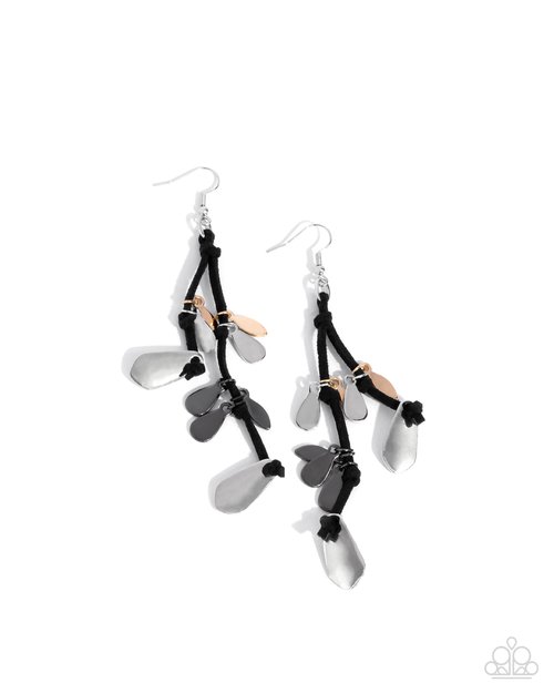 Sunset Suede - Black - Paparazzi Earring Image