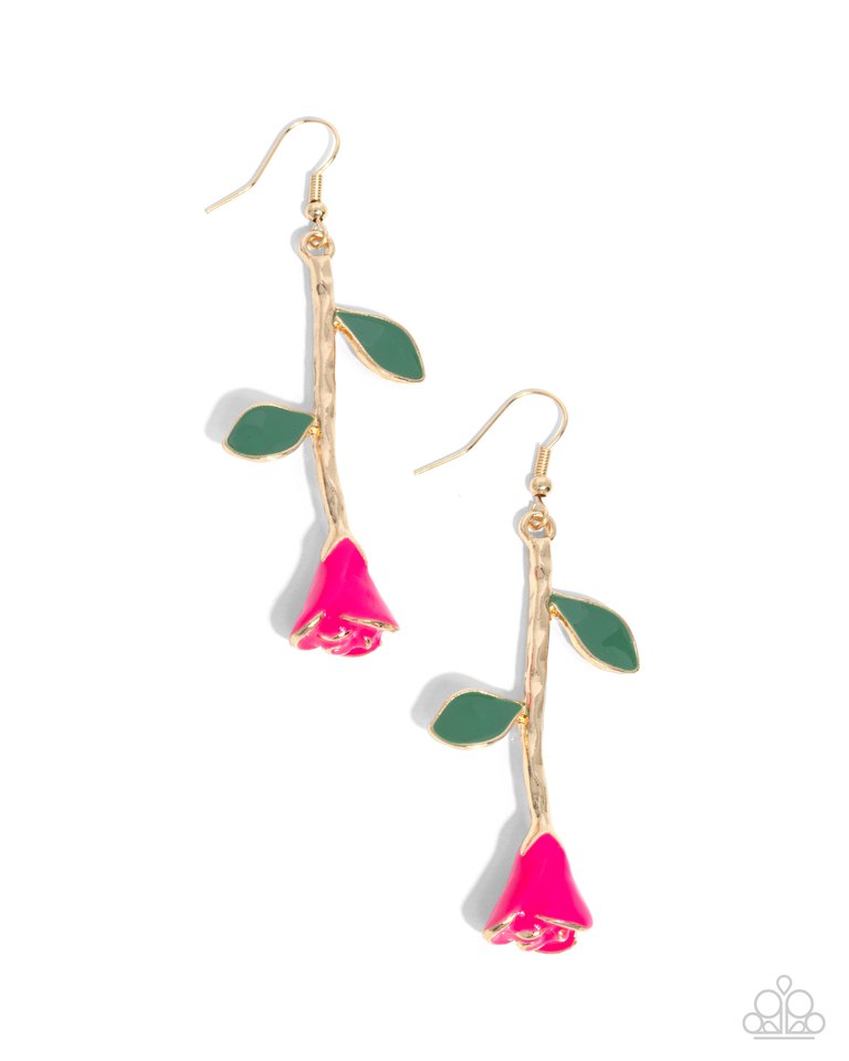 Rose Reality - Pink - Paparazzi Earring Image