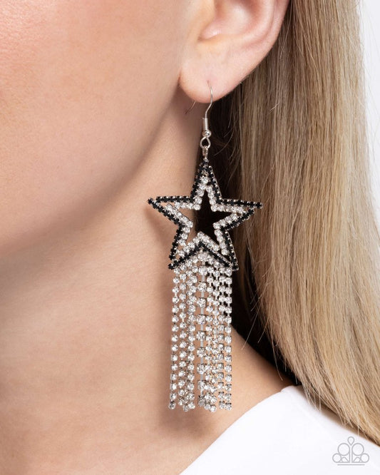 Sunset Superstar - Black - Paparazzi Earring Image