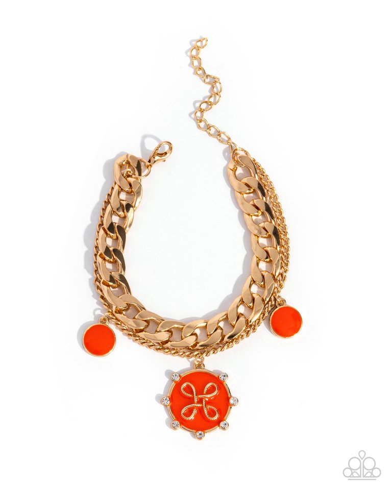 Preppy Present - Orange - Paparazzi Bracelet Image