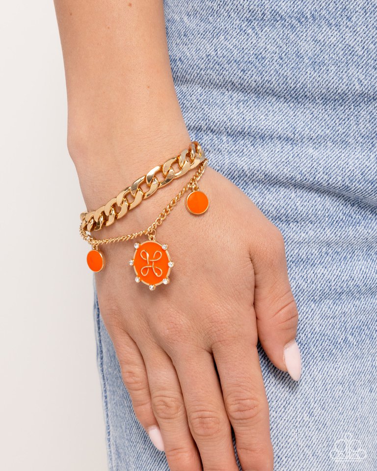 Preppy Present - Orange - Paparazzi Bracelet Image