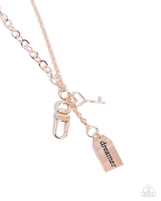 Dreamy Direction - Rose Gold - Paparazzi Necklace Image