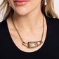 Interlocked Improv - Brass - Paparazzi Necklace Image
