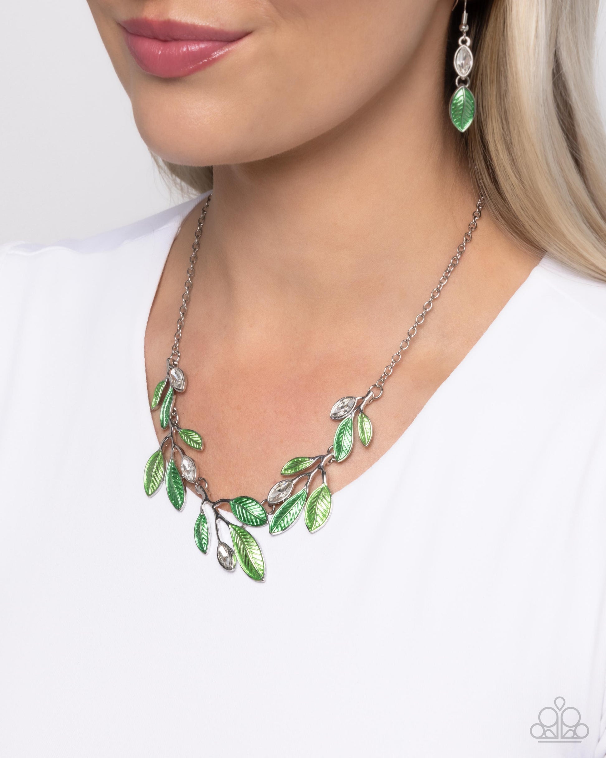 Lyrical Leaves - Green - Paparazzi Necklace Image