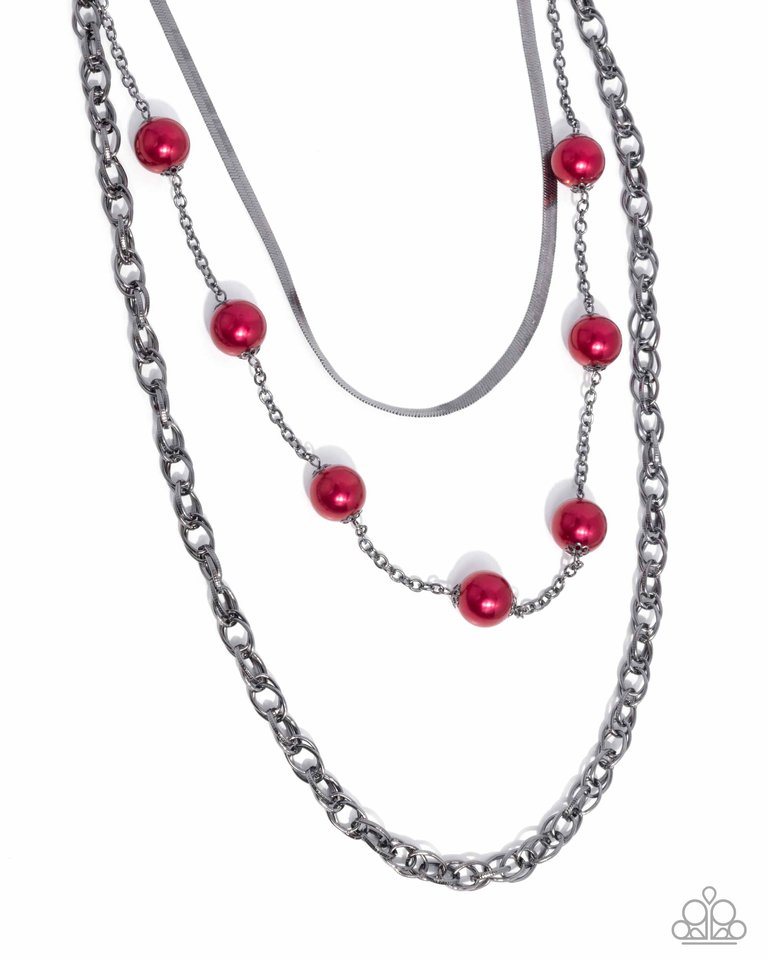 High-Class Haute - Red - Paparazzi Necklace Image