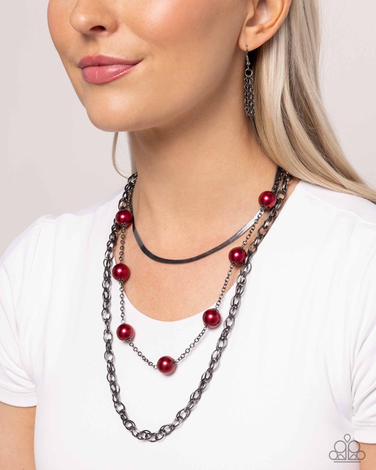 High-Class Haute - Red - Paparazzi Necklace Image