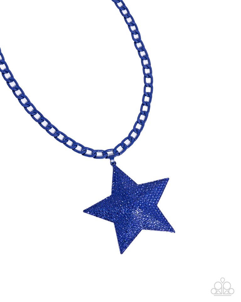 Stellar Selfie - Blue - Paparazzi Necklace Image