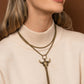 Layered Longhorn - Brass - Paparazzi Necklace Image