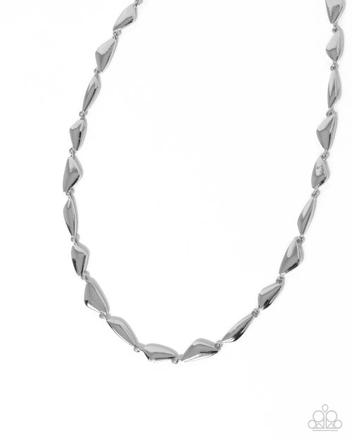 Sharp Soliloquy - Silver - Paparazzi Necklace Image