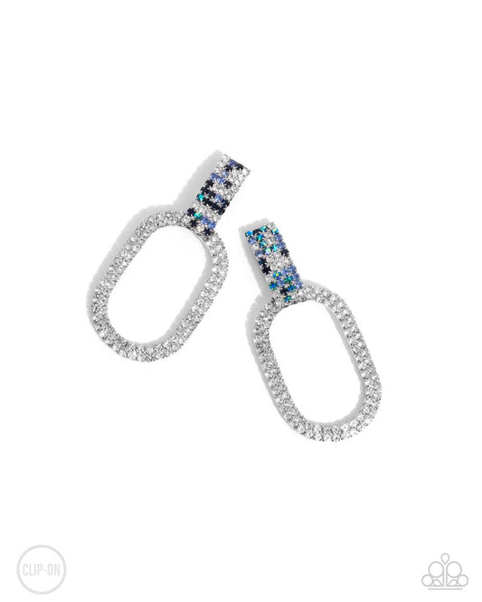 Guarded Glitz - Blue - Paparazzi Earring Image