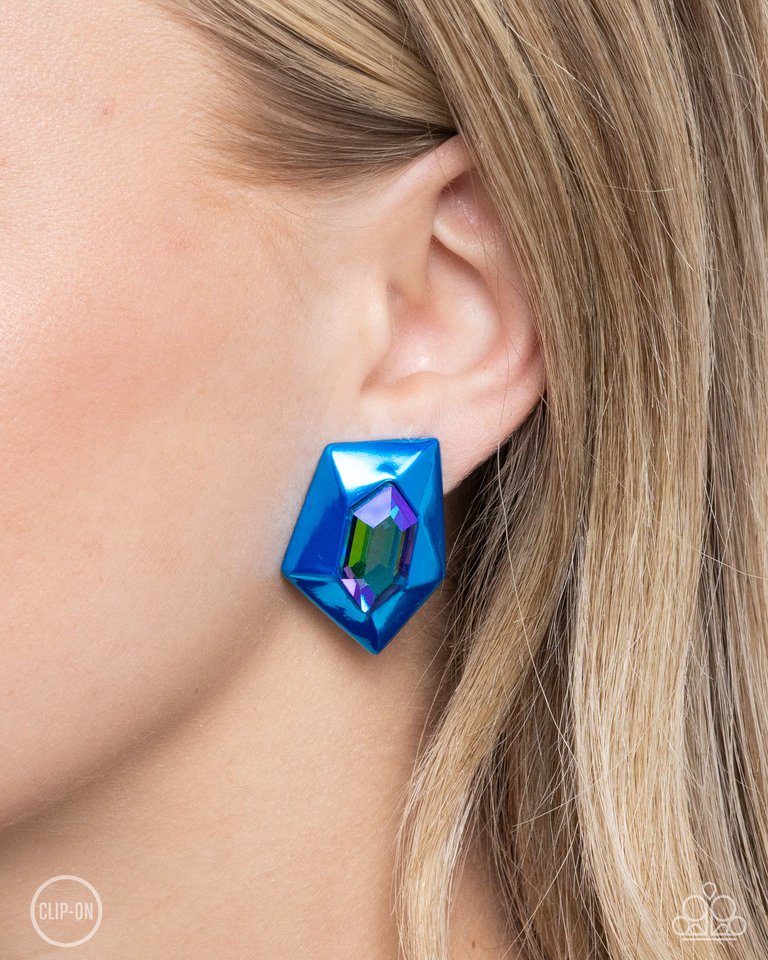 Dauntless Detail - Blue - Paparazzi Earring Image