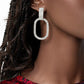Guarded Glitz - White - Paparazzi Earring Image