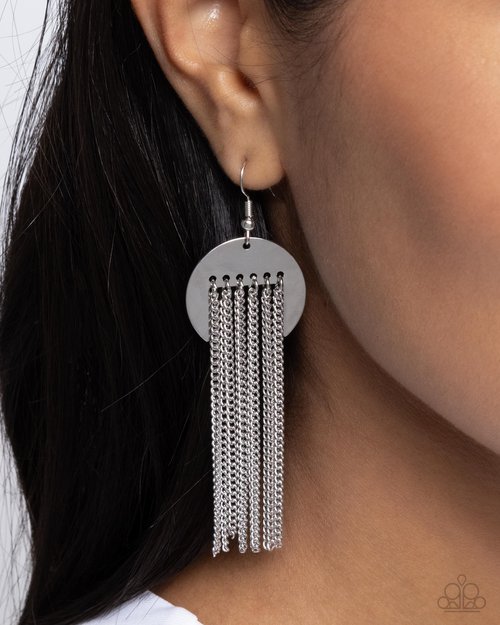 Levitating Leader - Silver - Paparazzi Earring Image