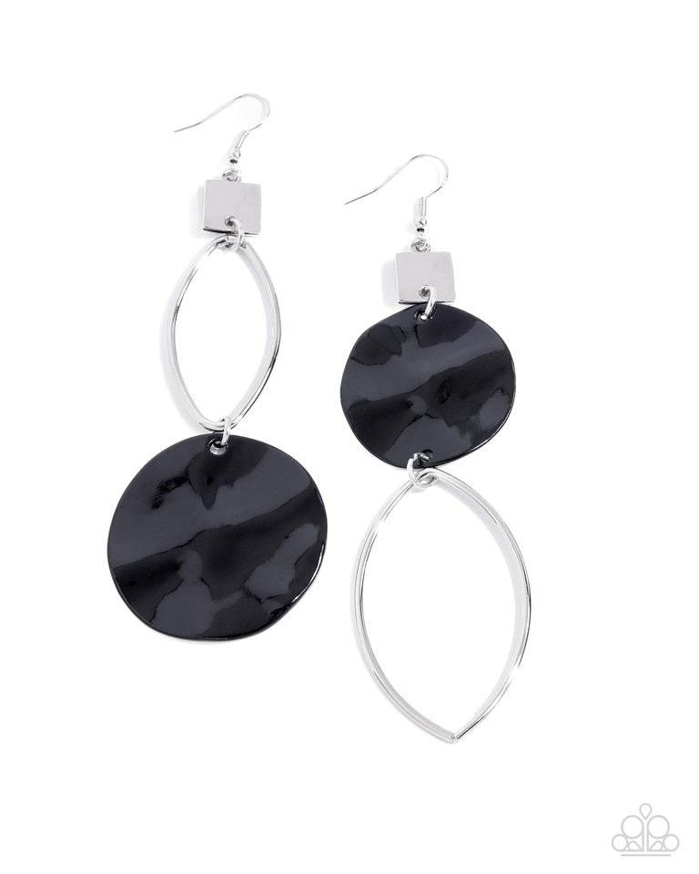 Obsessive Ostinato - Black - Paparazzi Earring Image