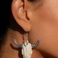 Paparazzi Earring ~ Southwestern Skull - White