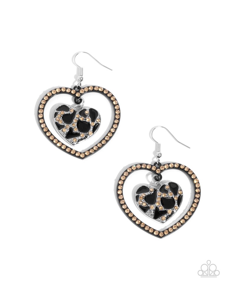 Leopard Love - Black - Paparazzi Earring Image