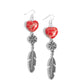 Free-Spirited Fame - Red - Paparazzi Earring Image