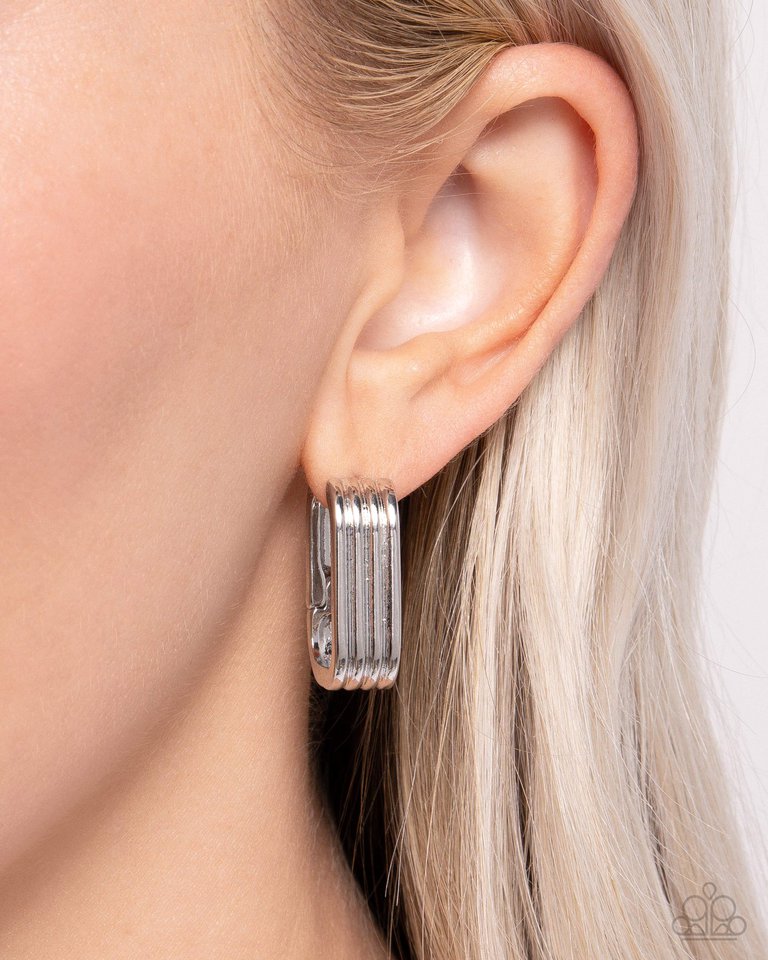 Vendetta Vanity - Silver - Paparazzi Earring Image