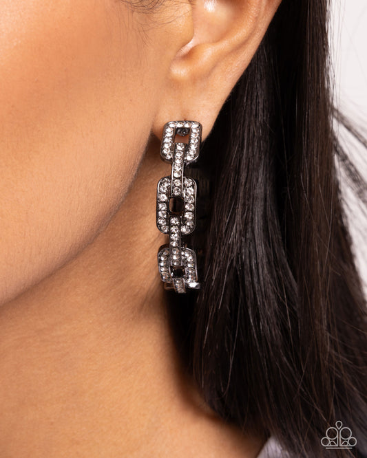 Downtown Decadence - Black - Paparazzi Earring Image